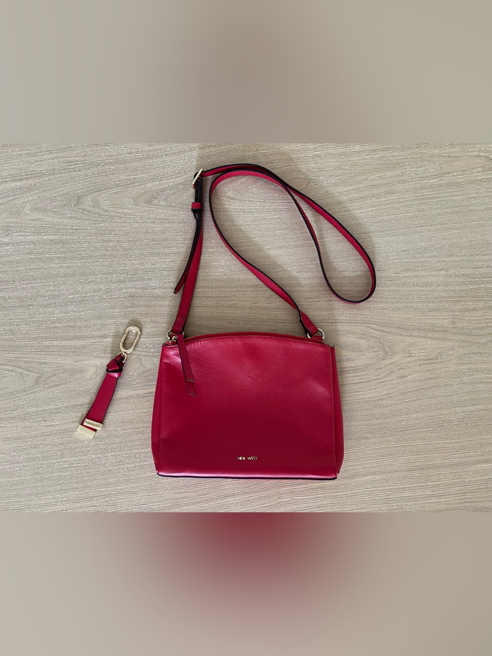 Nine West Red Mini Crossbody Bag with Gold Hardware